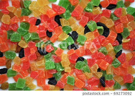 Candied multi-colored on a white background. Background 69273092