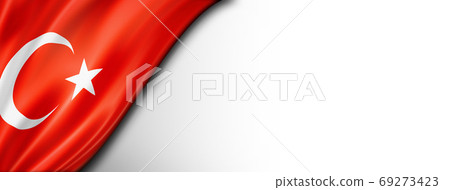 Turkish flag isolated on white banner Turkish flag isolated on white banner 69273423