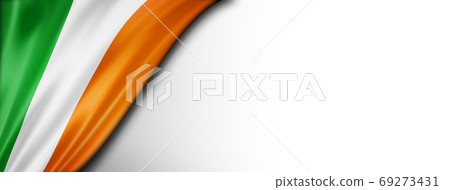 Irish flag isolated on white banner 69273431