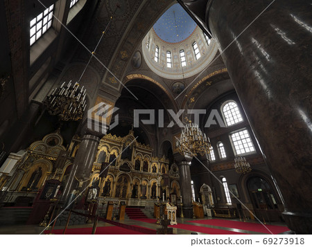 Interior of the Dormition Cathedral in Helsinki, Finland Uspenski Church, Helsinki Interior of the Dormition Cathedral in Helsinki, Finland Uspenski Church, Helsinki 69273918