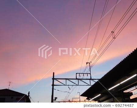 Evening view, sunset, Sakurajosui Station Evening view, sunset, Sakurajosui Station 69274487