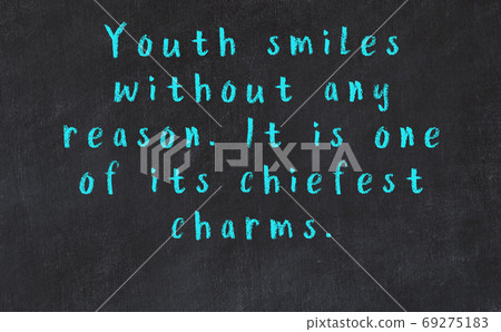 Chalk wise inscription on black chalkboard Chalk wise inscription on black chalkboard 69275183