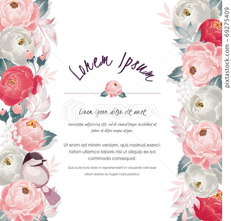 Vector illustration of a floral frame in spring - Stock Illustration ...