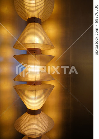 Traditional craft paper lamp shade Japanese craftsman room Traditional craft paper lamp shade Japanese craftsman room 69276330