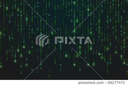 Binary matrix background. Falling random... - Stock Illustration ...