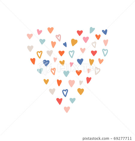 Hand drawn heart isolated on white background.... - Stock Illustration ...