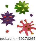 Hand-drawn virus corona material 69278265