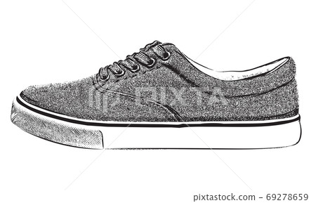 Hand drawn sneakers shoe. Isolated vector - Stock Illustration ...