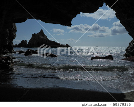 Cape Irago, view from inside the sea cave 69279356