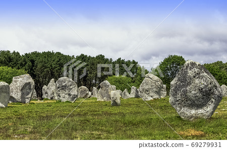 Carnac stones in Carnac, France Carnac stones in Carnac, France 69279931