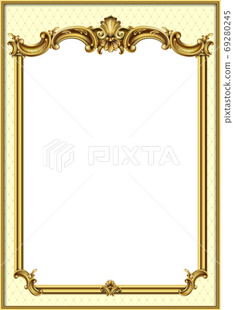 Gold classic frame of the rococo baroque 69280245
