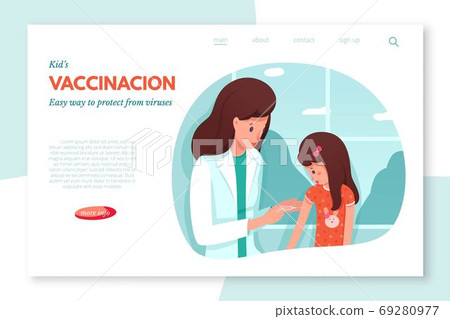 Schedule children vaccination vector landing page 69280977