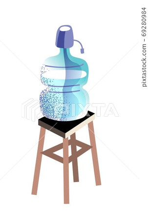 Vector water bottle on chair isolated on white 69280984