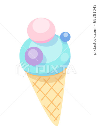 Ice cream in waffle isolated on white background Ice cream in waffle isolated on white background 69281045