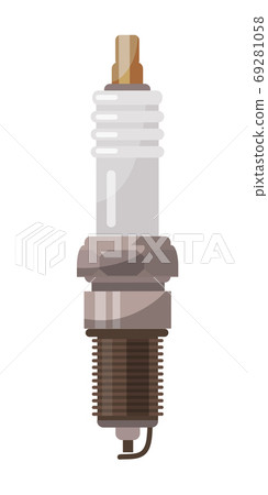 Motorcycle spark plug isolated on white background 69281058