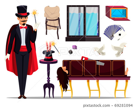 Magician, tool equipment for trick and focus set Magician, tool equipment for trick and focus set 69281094