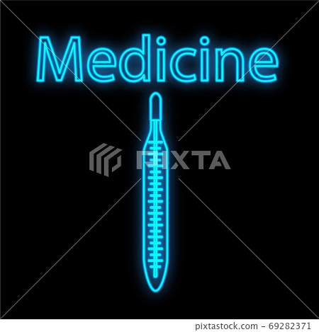 Bright luminous blue medical digital neon sign 69282371