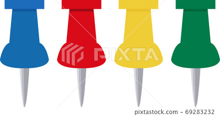 Illustration material Thumbtack, drawing pin, push pin, stationery vector Illustration material Thumbtack, drawing pin, push pin, stationery vector 69283232