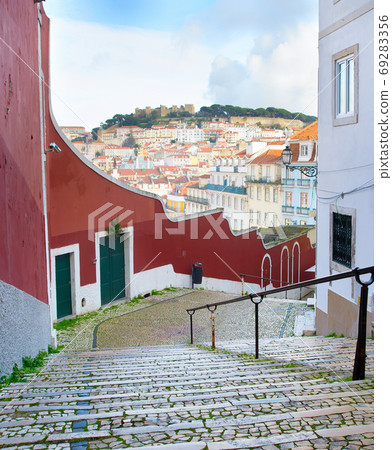 Lisbon Old Town empty street 69283356