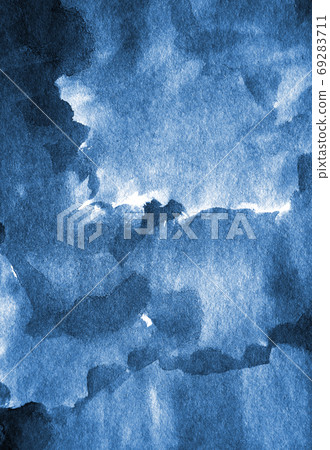 Abstract blue watercolor on paper texture as background. Christm Abstract blue watercolor on paper texture as background. Christm 69283711
