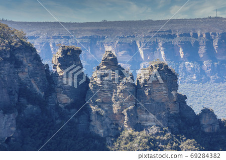 The Three Sisters rock formation in Australia 69284382