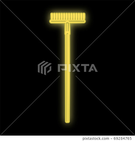 Bright luminous yellow industrial digital neon 69284765