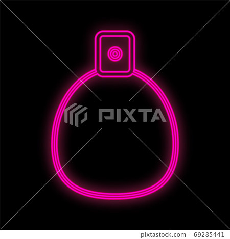 bright, pink, cute neon perfume bottle. delicate 69285441
