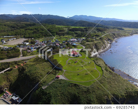 Aerial view of Motowadai Seaside Park in Otobe Town, Hokkaido 69285743