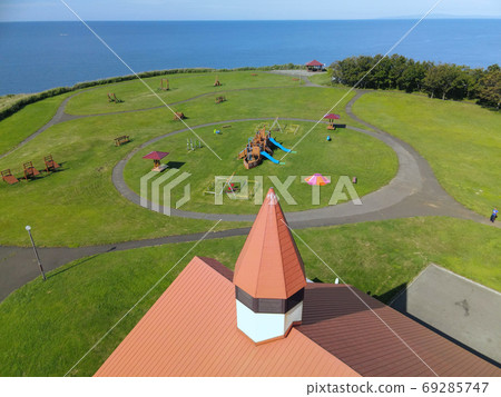 北海道音部町元和台海濱公園的鳥瞰圖 69285747