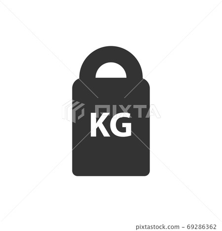 Kg weight mass black simple flat icon Kg weight mass black simple flat icon 69286362