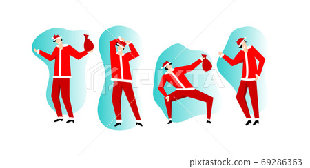 Santa Claus in red costume happy dancing vector Santa Claus in red costume happy dancing vector 69286363