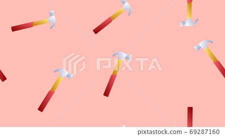 Seamless pattern with hammer icon. Repair symbols Seamless pattern with hammer icon. Repair symbols 69287160