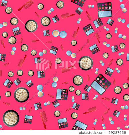 Makeup powder with mirror icon isolated 69287666