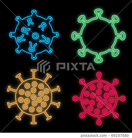 Set of bright glowing multicolored medical Set of bright glowing multicolored medical 69287880