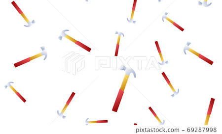 Seamless pattern with cartoon hammer 69287998