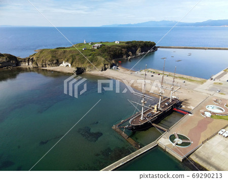 北海道江ashi市江s港碼頭和海之丸風景的鳥瞰圖 北海道江ashi市江s港碼頭和海之丸風景的鳥瞰圖 69290213