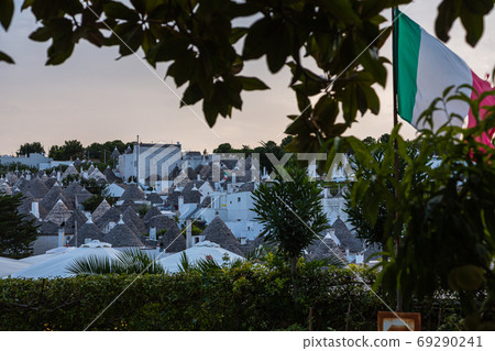 Italy Alberobello at dusk 69290241