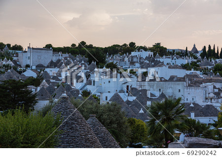 Italy Alberobello at dusk 69290242