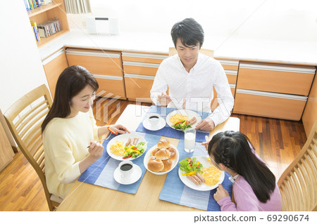 Family eating breakfast Family eating breakfast 69290674