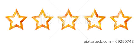 Faceted outlines in the shape of stars. Icons set. Faceted outlines in the shape of stars. Icons set. 69290748