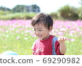 A child playing in a flower garden (cosmos) A child playing in a flower garden (cosmos) 69290982
