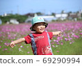 A child playing in a flower garden (cosmos) A child playing in a flower garden (cosmos) 69290994