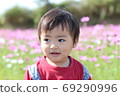 A child playing in a flower garden (cosmos) A child playing in a flower garden (cosmos) 69290996