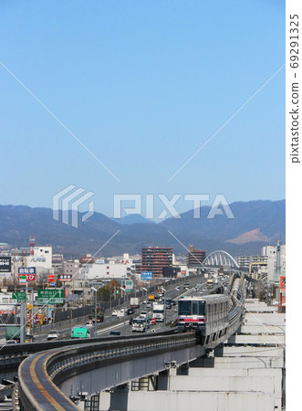 Osaka monorail running through Settsu city 69291325