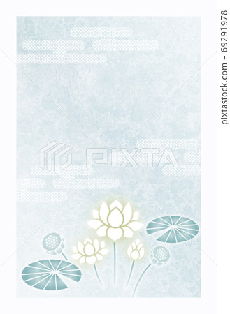 Postcard during mourning Lotus flower [with white frame] 69291978