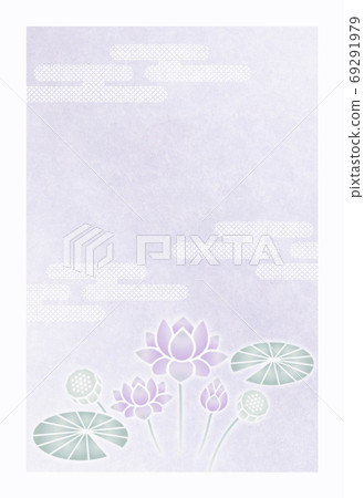 Postcard during mourning Lotus flower [with white frame] 69291979