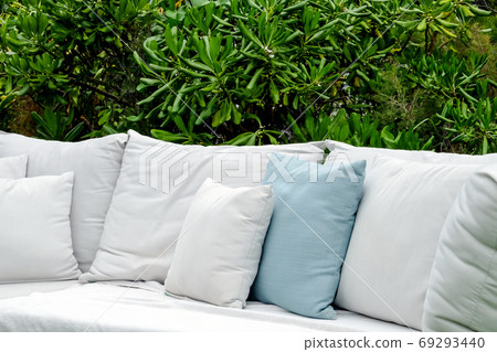 close up Image of Seating sofa cushion in the garden close up Image of Seating sofa cushion in the garden 69293440