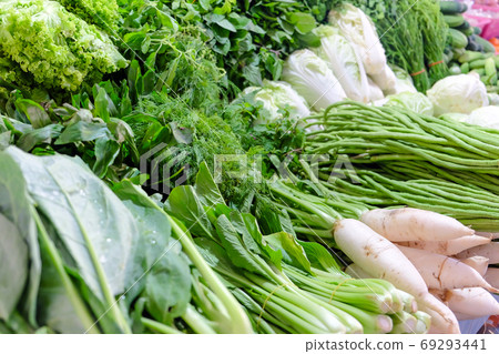 Image of Fresh Ripe Organic Vegetables in local market, Thailand Image of Fresh Ripe Organic Vegetables in local market, Thailand 69293441