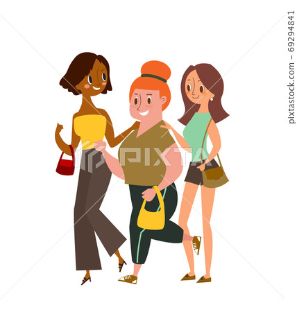 friends walking together illustration. friends walking together illustration. 69294841