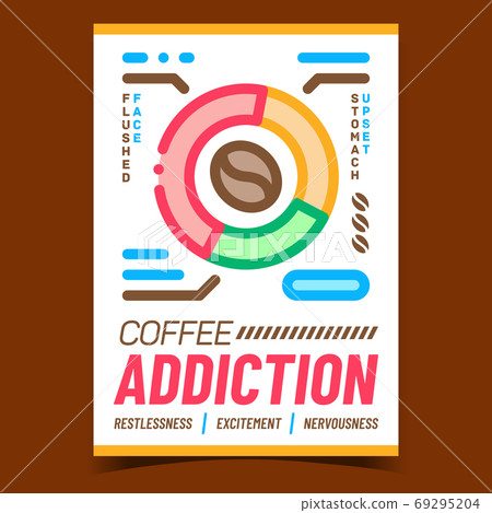 Coffee Addiction Creative Advertise Banner Vector 69295204